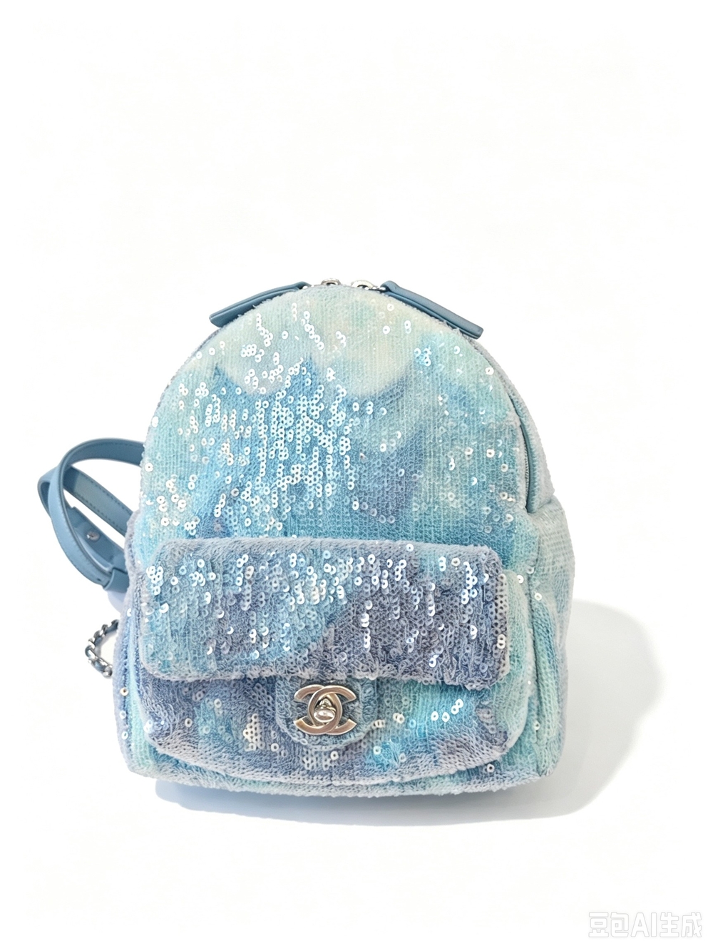 CHANEL Sequin Tricolor Waterfall Backpack